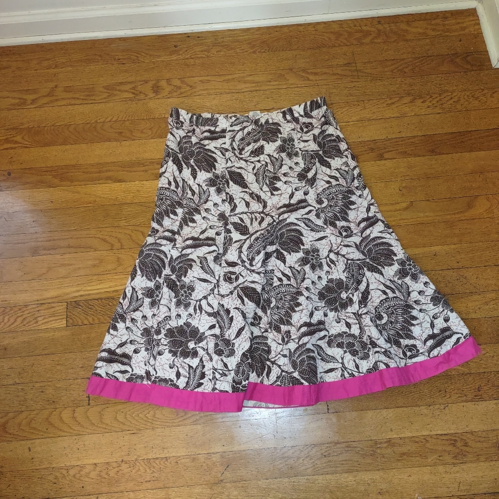 Vintage Y2K old navy woodstock aesthetic floral cotton midi peasant skirt size10